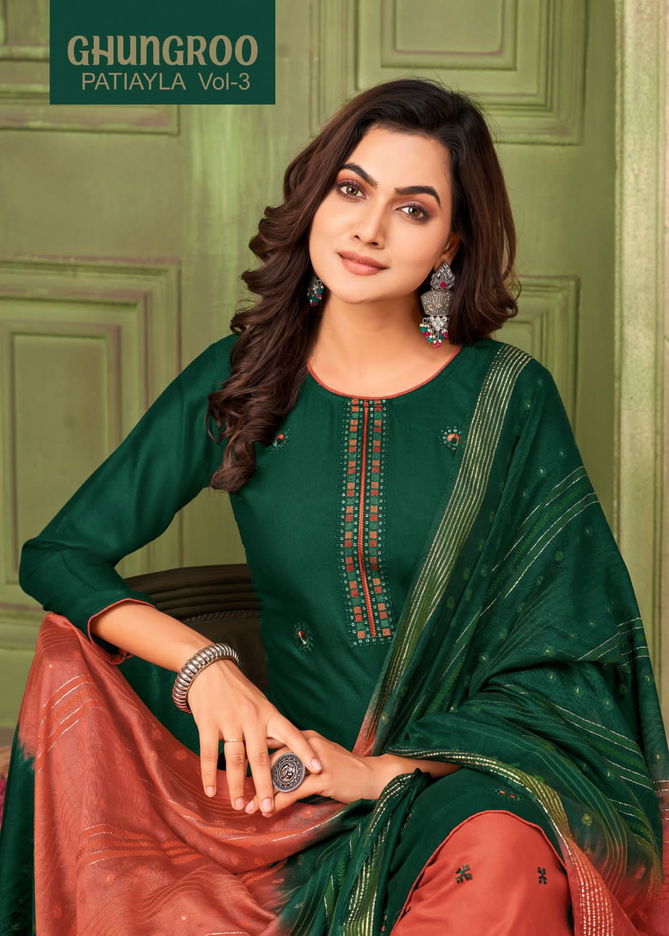 Ghungroo Patiyala 3 Rayon Readymade Suits Catalog